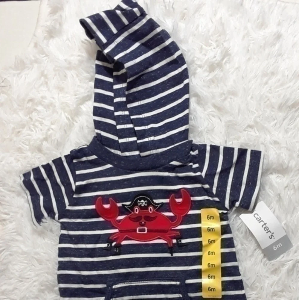 ☄Carter's Pirate Crab Baby One-Piece-Size 6 Mos
